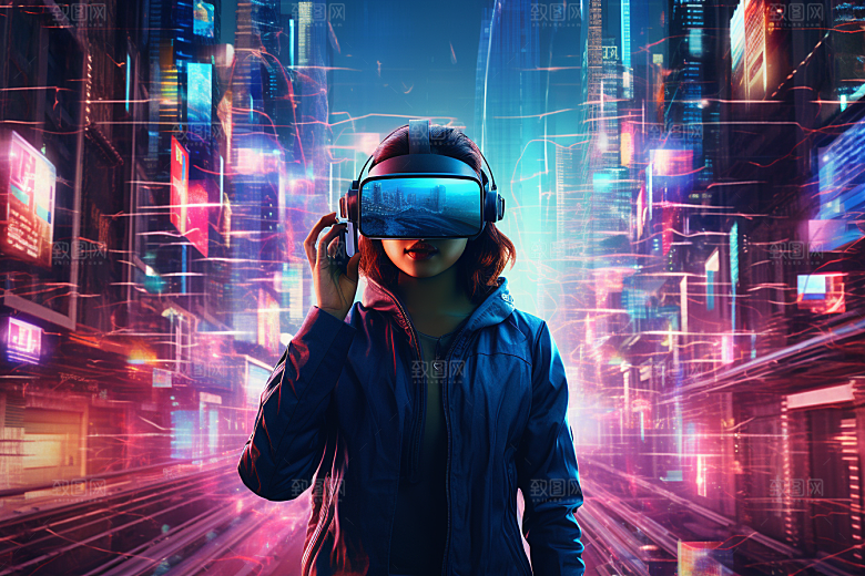 赛博VR眼镜科技光效素材