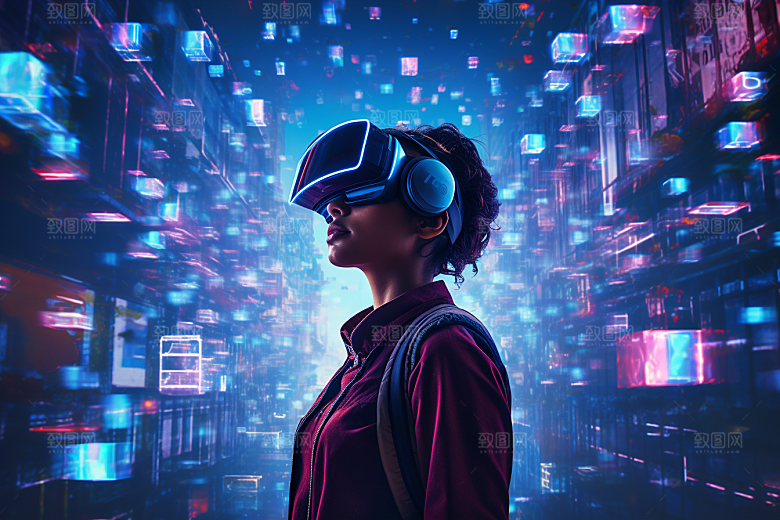 赛博VR眼镜电子设备头戴式眼镜素材