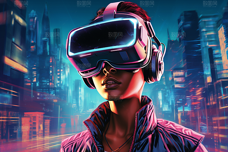 赛博VR眼镜信息技术高清素材