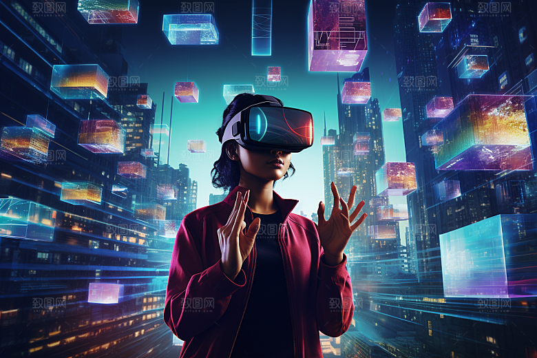 赛博VR眼镜科幻未来素材