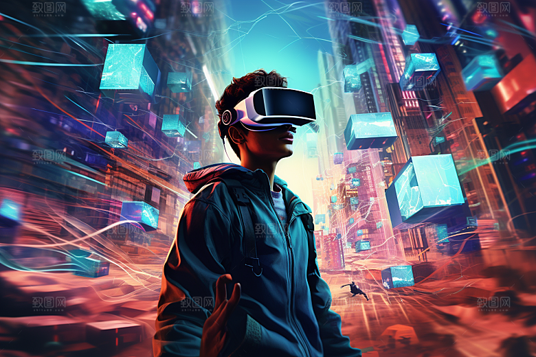 赛博VR眼镜科幻头戴式眼镜素材