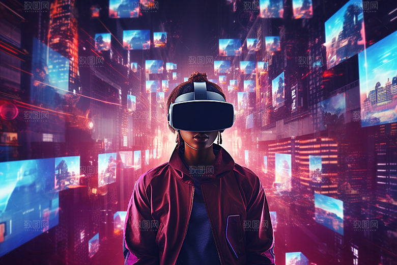 赛博VR眼镜科幻未来素材