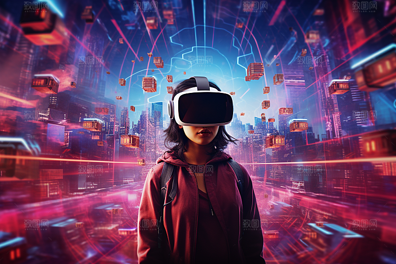 赛博VR眼镜光效未来素材