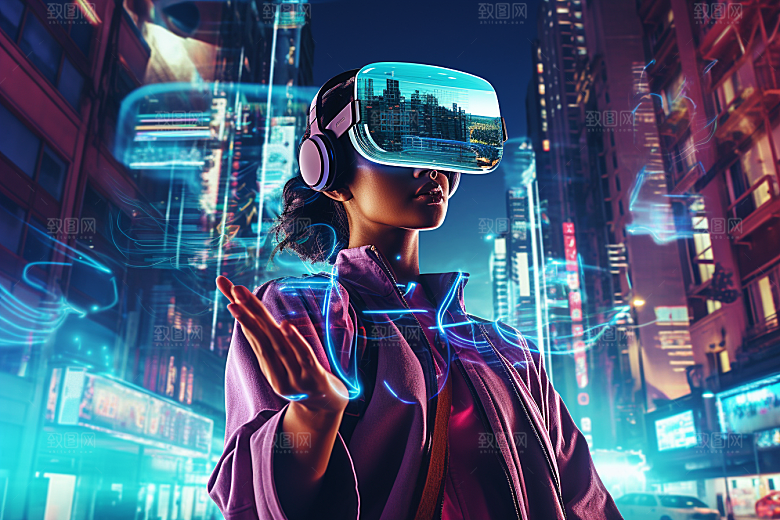 赛博VR眼镜光效科技素材
