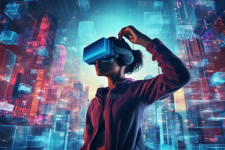 赛博VR眼镜信息技术科幻素材