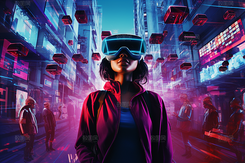 赛博VR眼镜电子设备未来素材