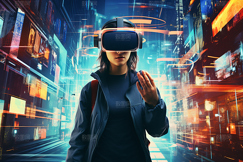 赛博VR眼镜科技时尚素材