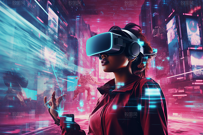 赛博VR眼镜时尚科技素材