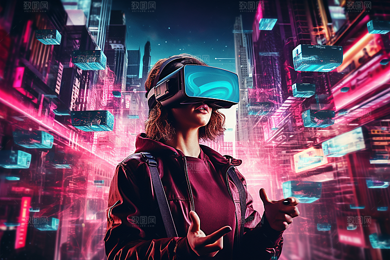 赛博VR眼镜科幻电子设备素材