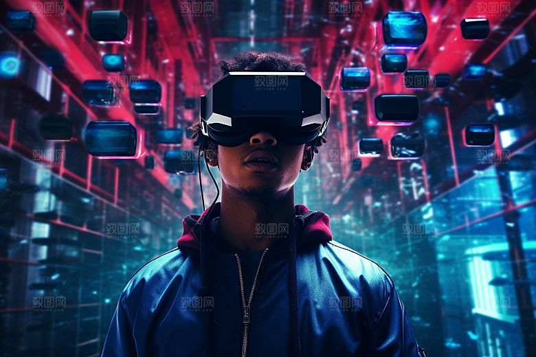 赛博VR眼镜夜之城未来素材