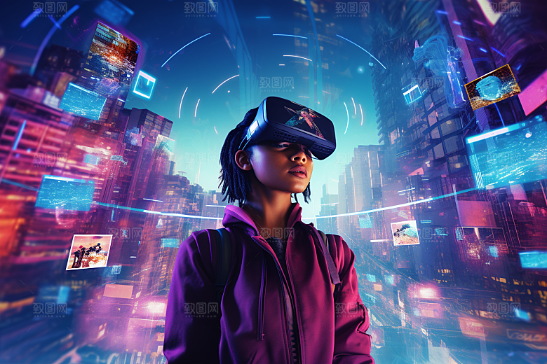 赛博VR眼镜科幻头戴式眼镜素材