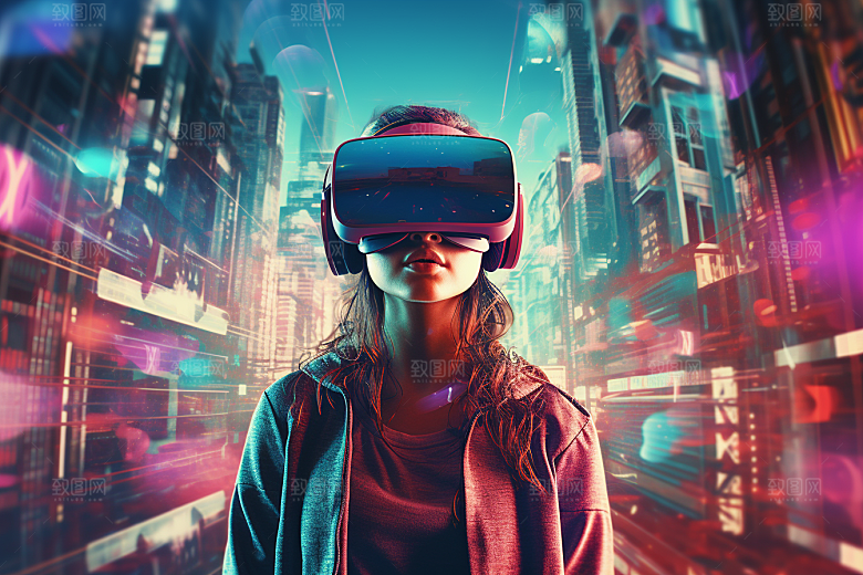 赛博VR眼镜信息技术时尚素材