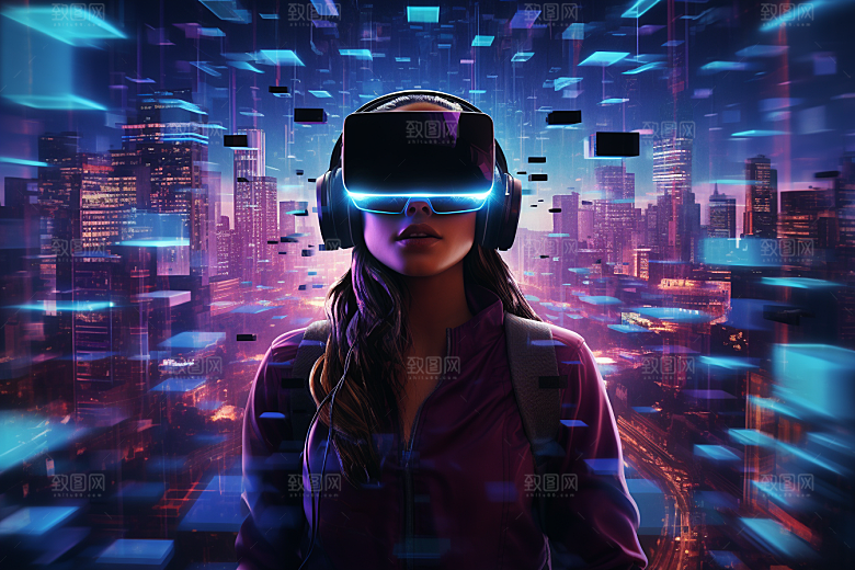 赛博VR眼镜科幻头戴式眼镜素材