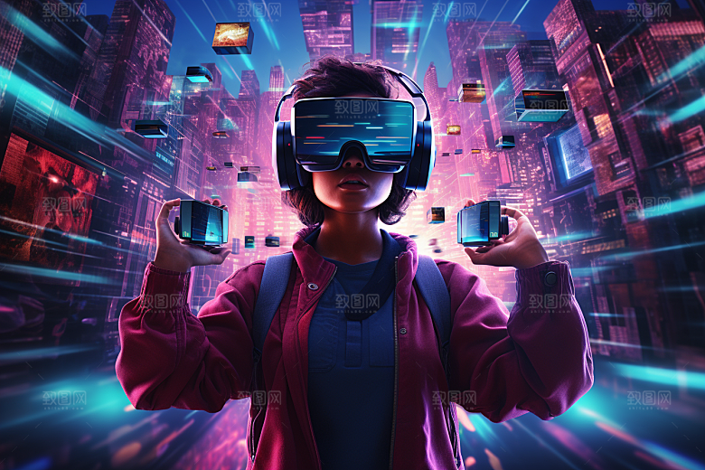 赛博VR眼镜高清科技素材