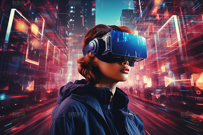 赛博VR眼镜信息技术赛博朋克素材