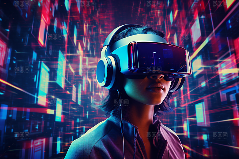 赛博VR眼镜科技未来素材