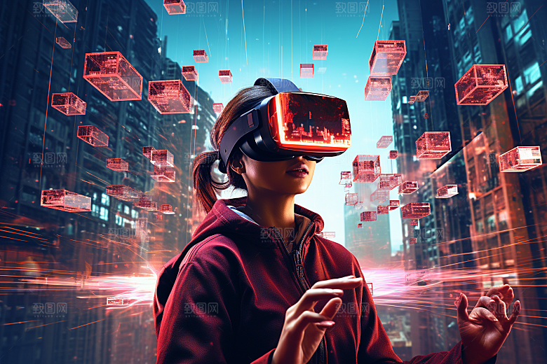赛博VR眼镜时尚夜之城素材