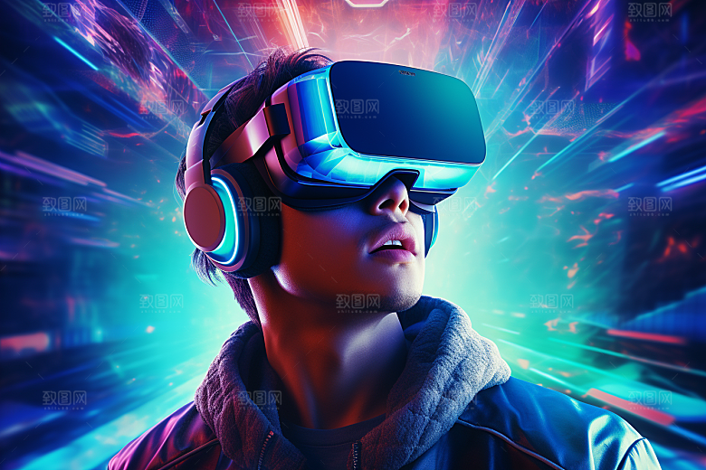 赛博VR眼镜信息技术时尚素材