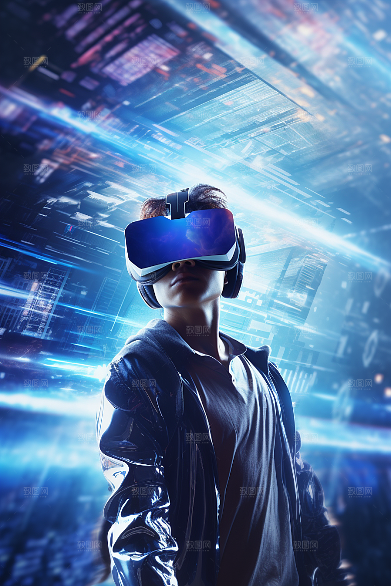 赛博VR眼镜信息技术时尚素材