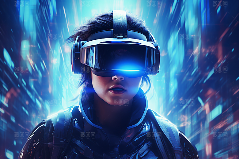 赛博VR眼镜信息技术科幻素材