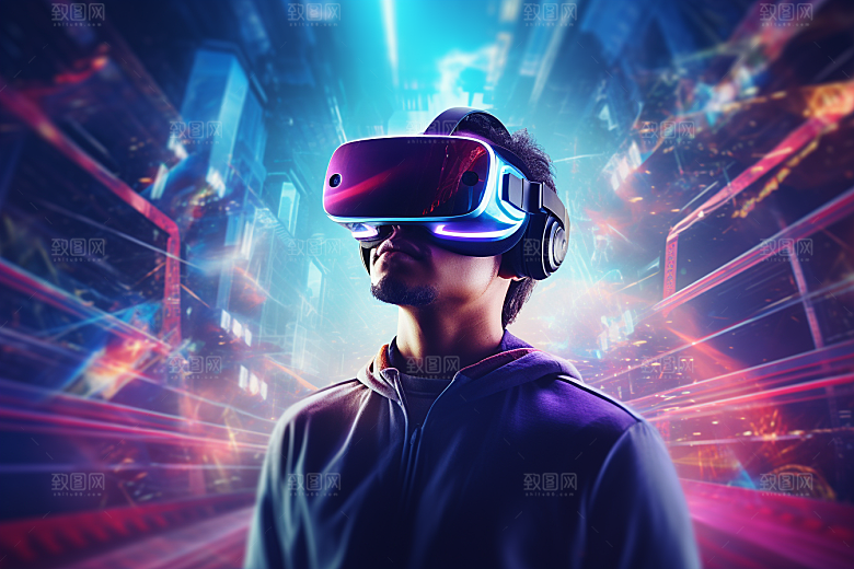 赛博VR眼镜科幻头戴式眼镜素材
