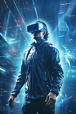 赛博VR眼镜科技光效素材