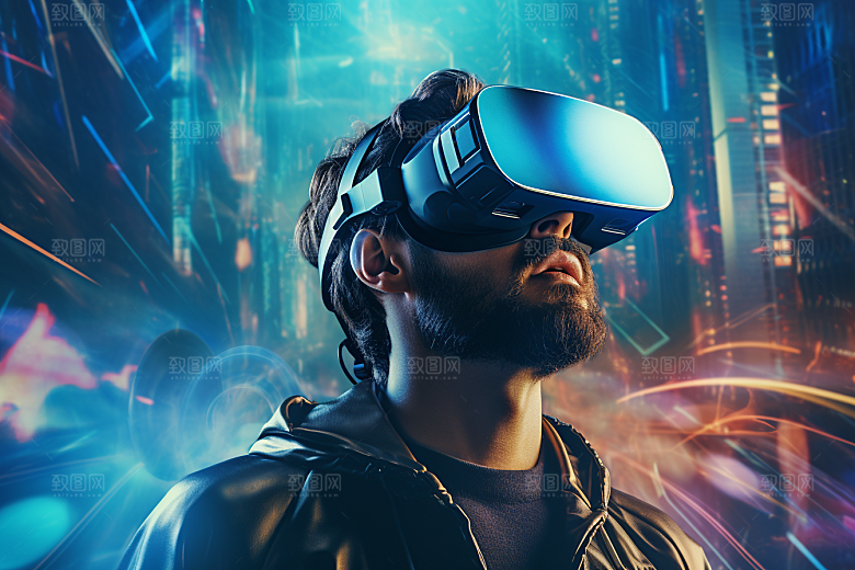 赛博VR眼镜信息技术科幻素材