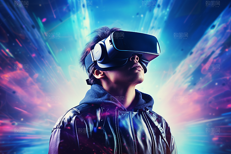 赛博VR眼镜科幻头戴式眼镜素材
