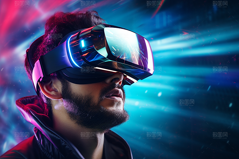 赛博VR眼镜信息技术科幻素材