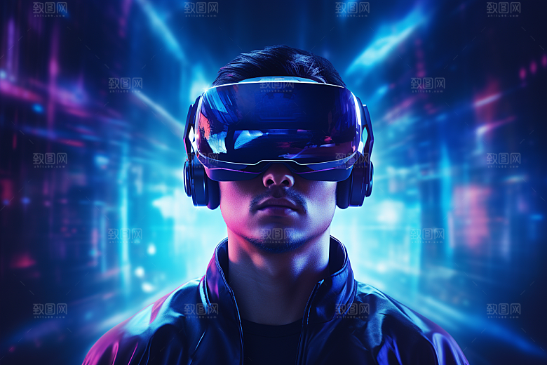 赛博VR眼镜电子设备时尚素材