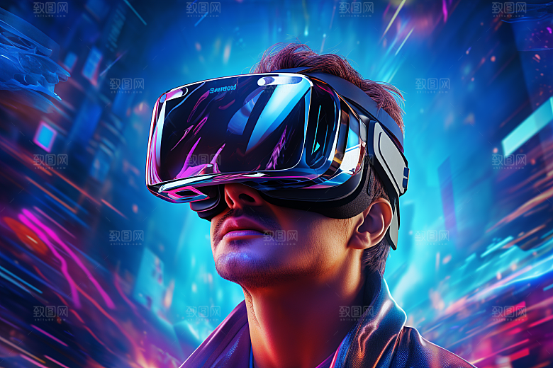 赛博VR眼镜时尚信息技术素材