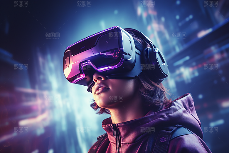 赛博VR眼镜头戴式眼镜未来素材