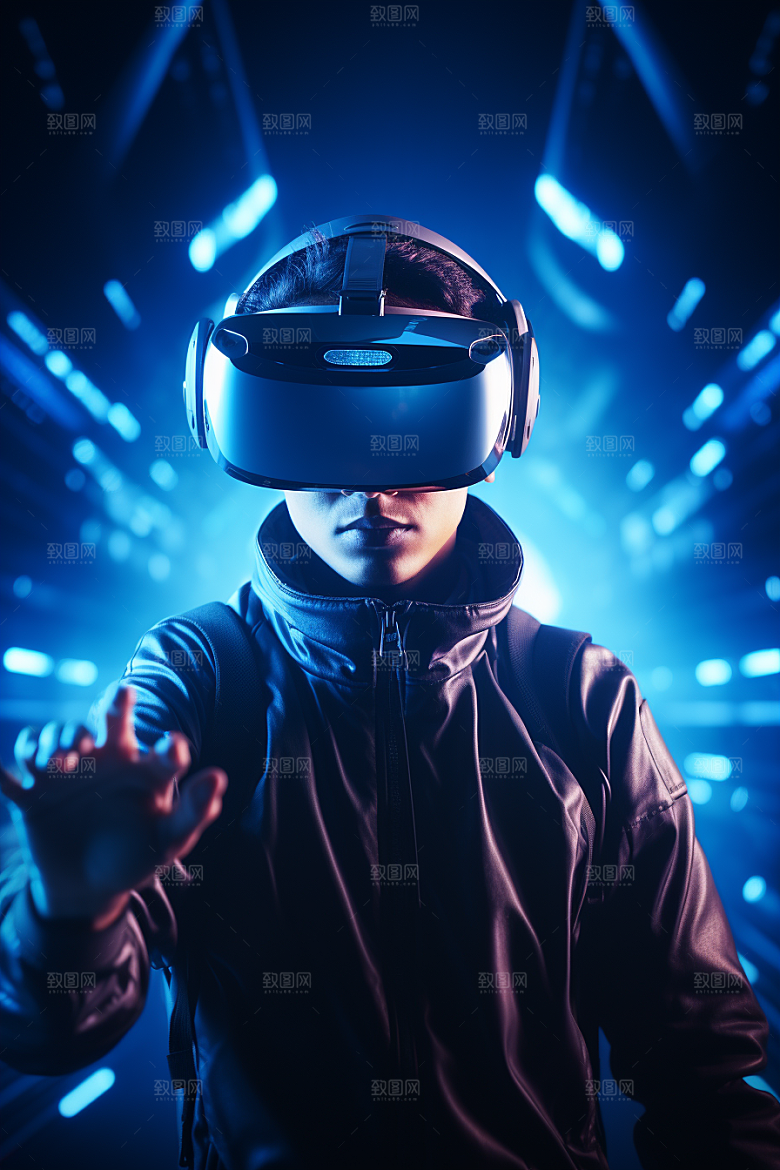 赛博VR眼镜未来光效素材