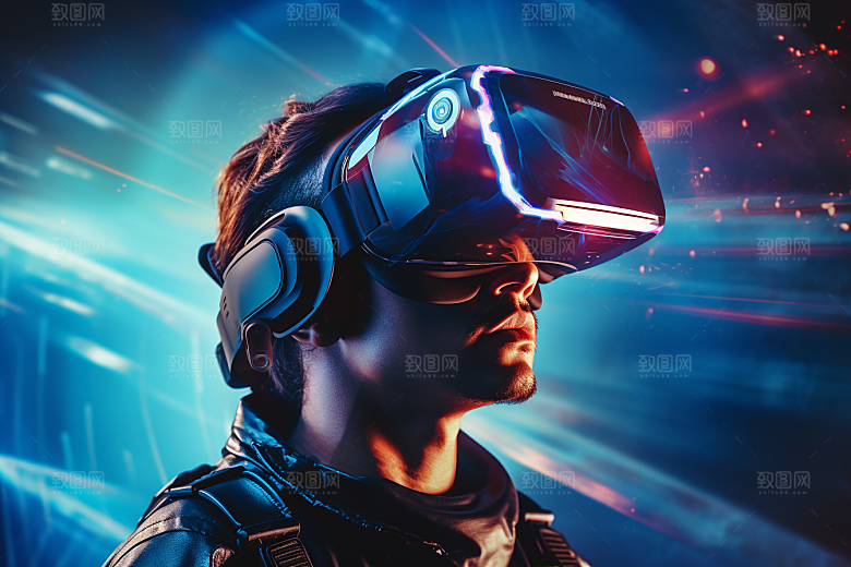 赛博VR眼镜未来头戴式眼镜素材