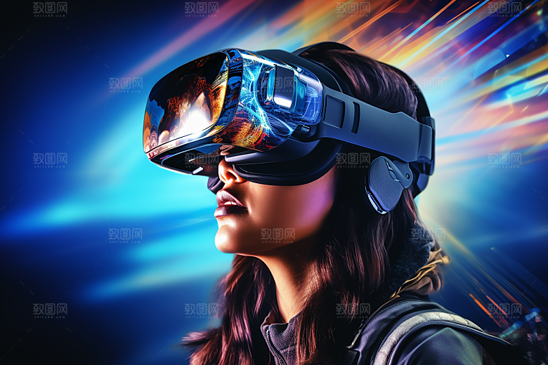 赛博VR眼镜科幻信息技术素材
