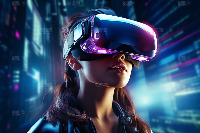 赛博VR眼镜电子设备科技素材