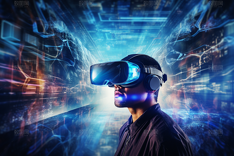 赛博VR眼镜信息技术高清素材