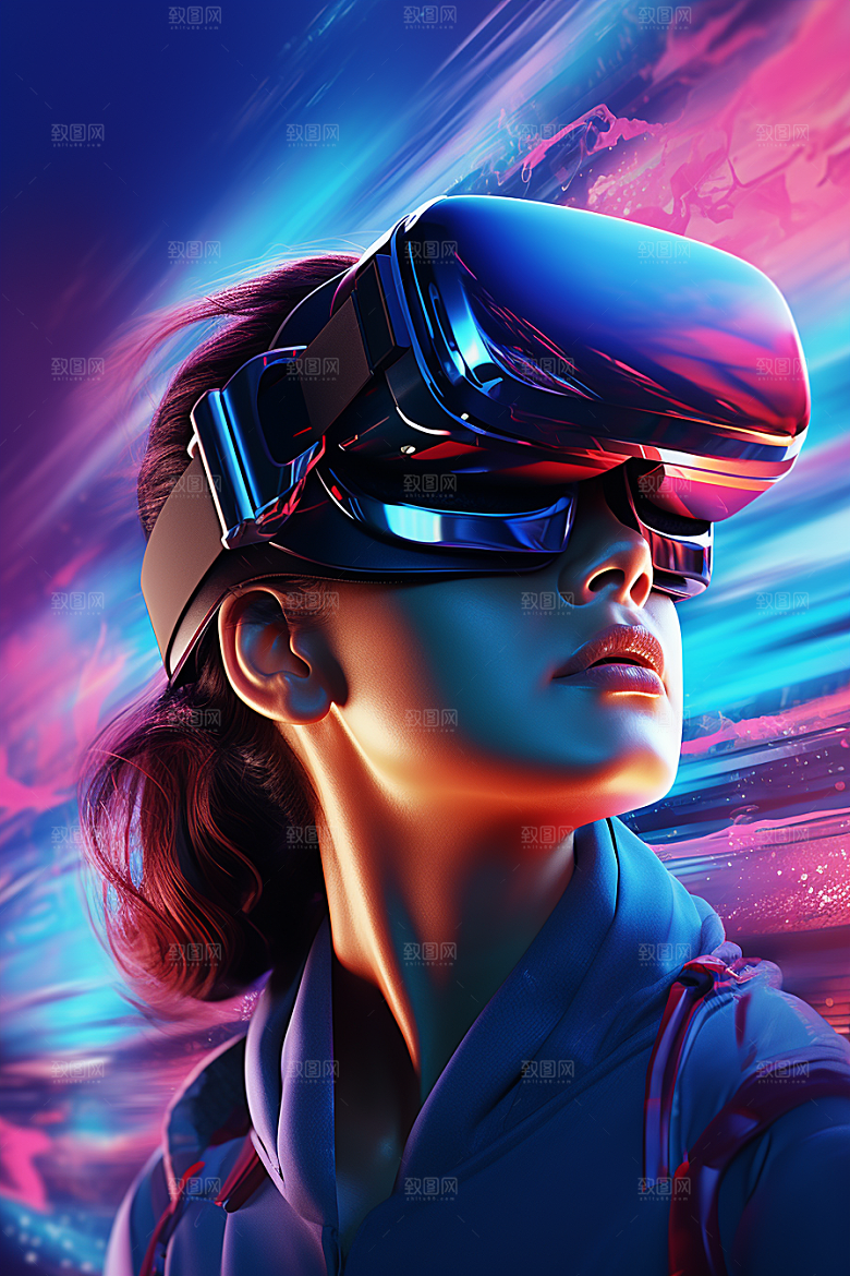 赛博VR眼镜光效信息技术素材