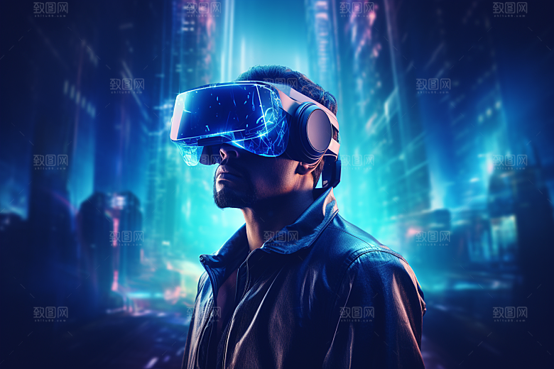 赛博VR眼镜光效高清素材