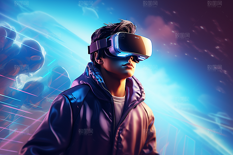 赛博VR眼镜电子设备光效素材