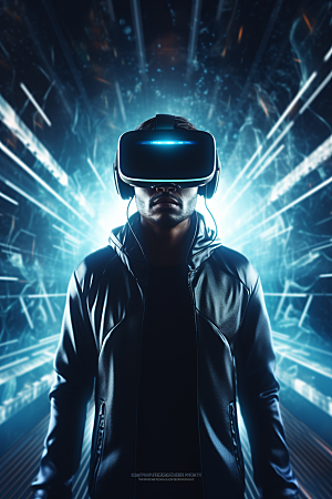 赛博VR眼镜科幻光效素材