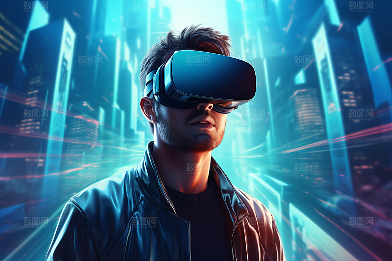 赛博VR眼镜电子设备未来素材