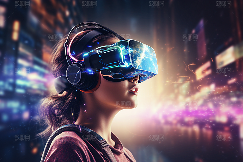 赛博VR眼镜科技头戴式眼镜素材
