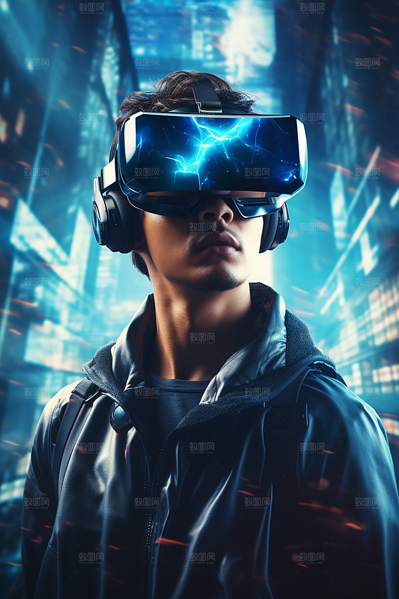 赛博VR眼镜光效高清素材