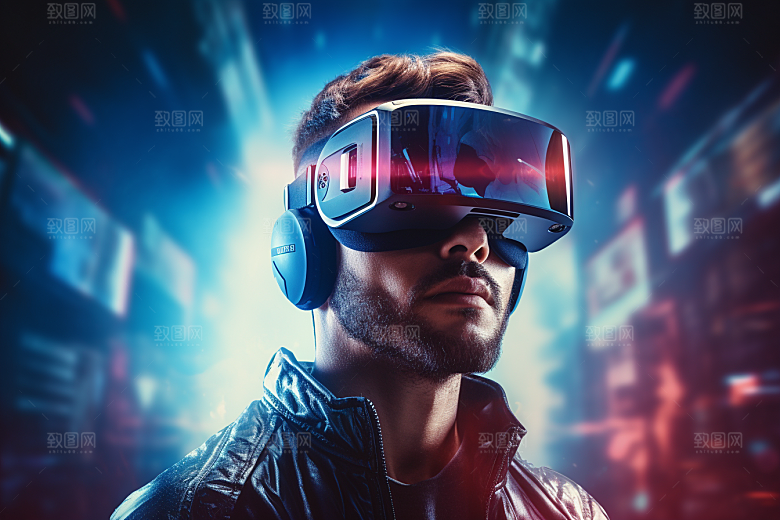 赛博VR眼镜科技未来素材