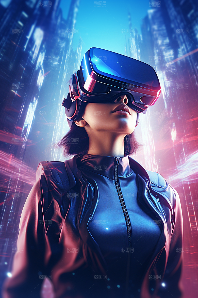 赛博VR眼镜信息技术科幻素材