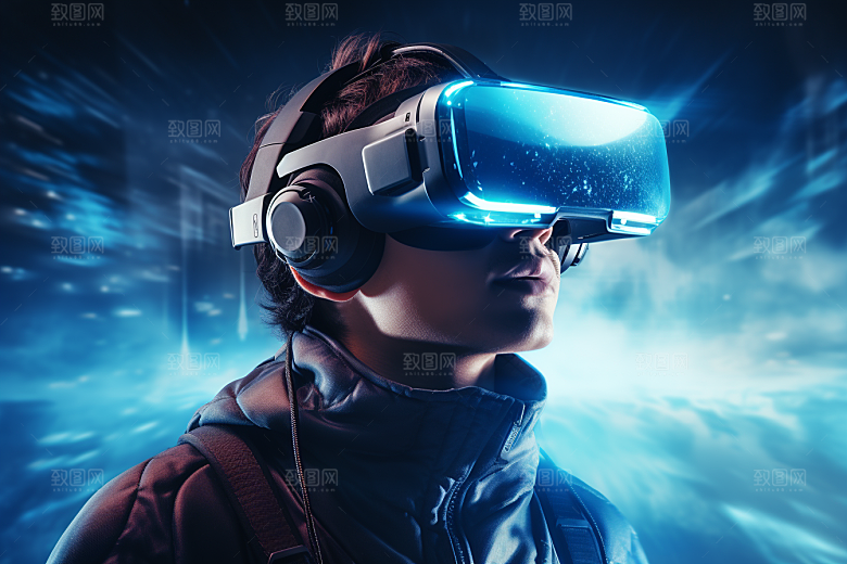 赛博VR眼镜时尚光效素材