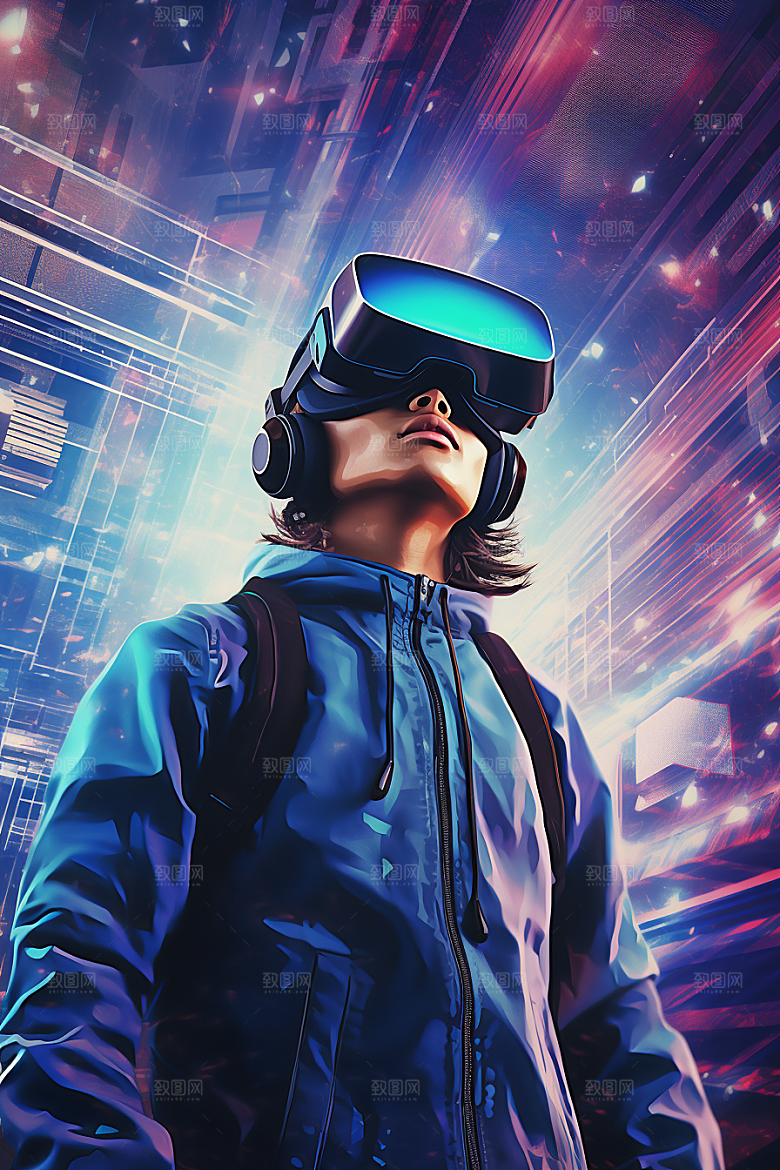 赛博VR眼镜科幻电子设备素材
