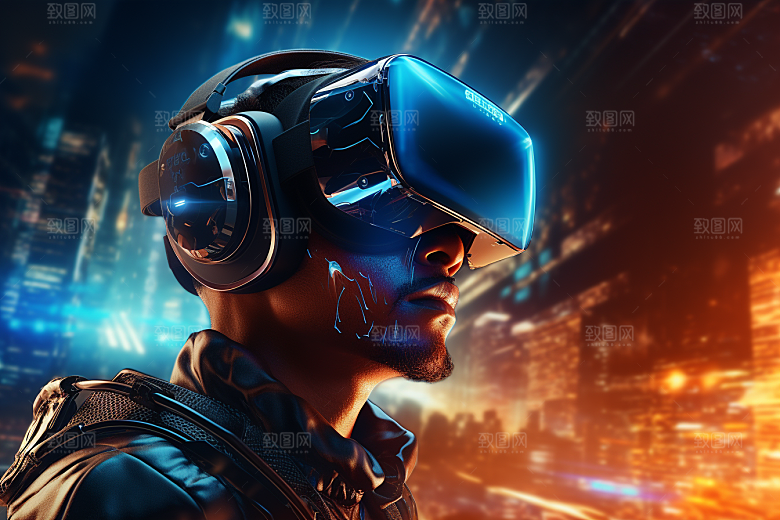 赛博VR眼镜头戴式眼镜高清素材