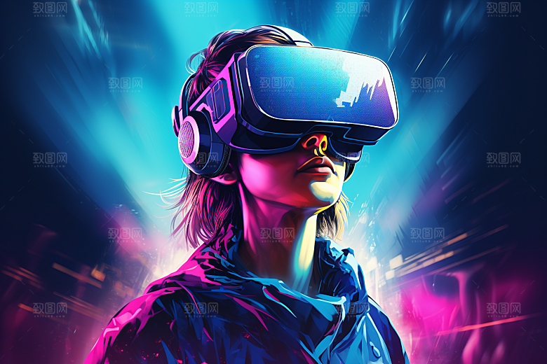 赛博VR眼镜科幻电子设备素材
